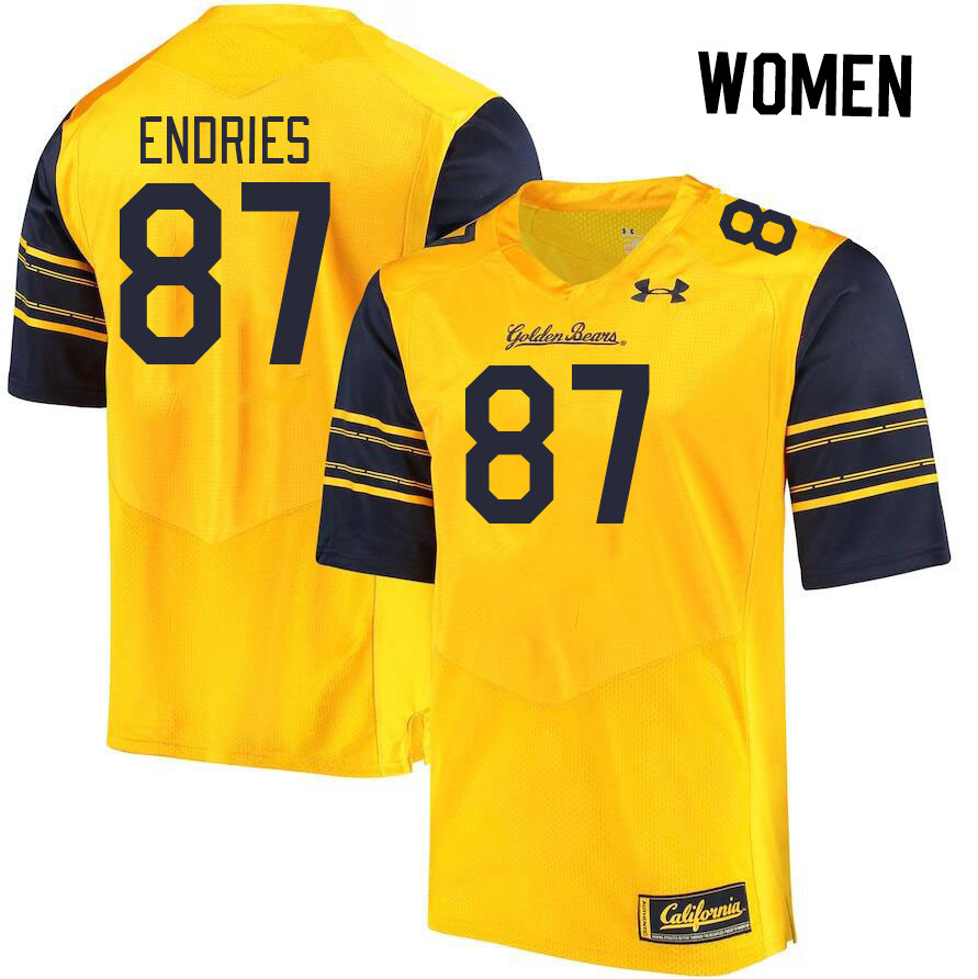 Women #87 Jack Endries California Golden Bears College Football Jerseys Stitched Sale-Gold - Click Image to Close